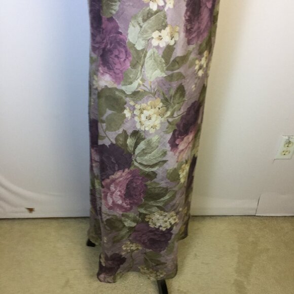 K Studio Midi A-line Dress Sz 14 Woman Purple Floral Cottage Romantic Sleeveless - Picture 7 of 14